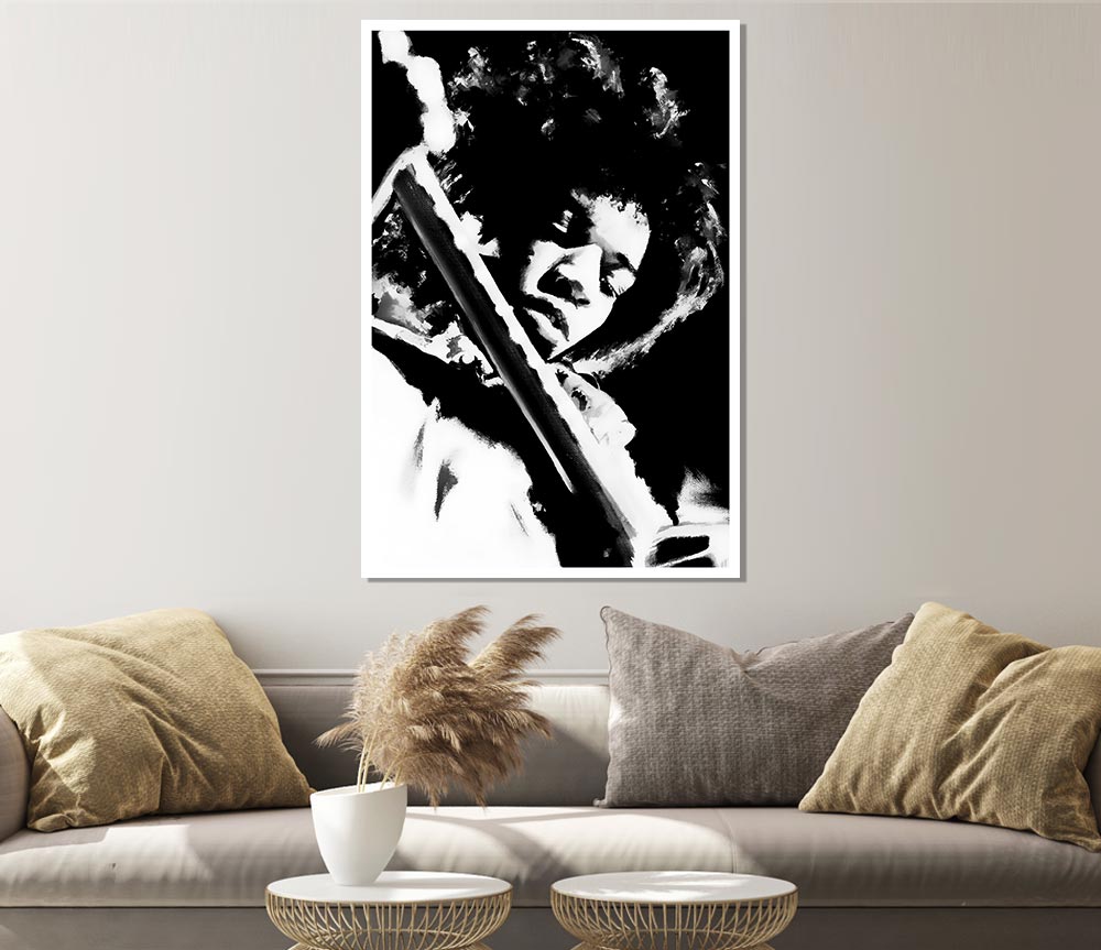 Jimi Hendrix Guitar Legend Print Poster Wall Art