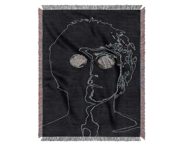 John Lennon Black Woven Blanket