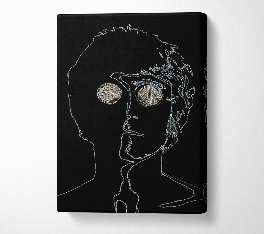 Picture of John Lennon Black Canvas Print Wall Art