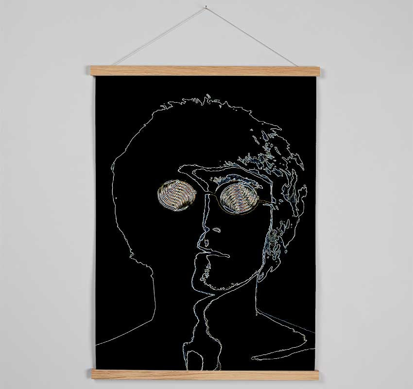 John Lennon Black Hanging Poster - Wallart-Direct UK