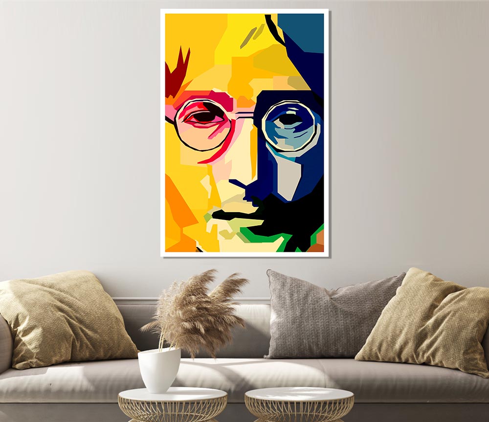 John Lennon Colours Print Poster Wall Art