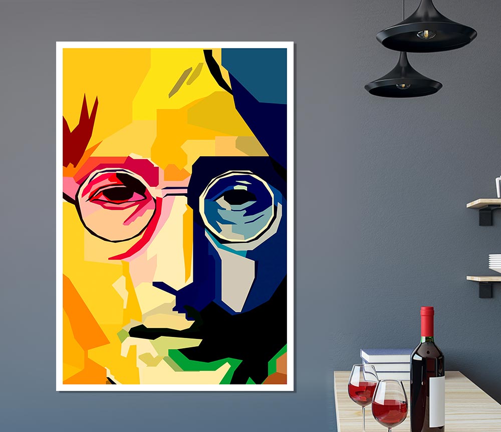 John Lennon Colours Print Poster Wall Art