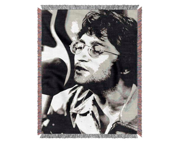 John Lennon Imagine B n W Woven Blanket