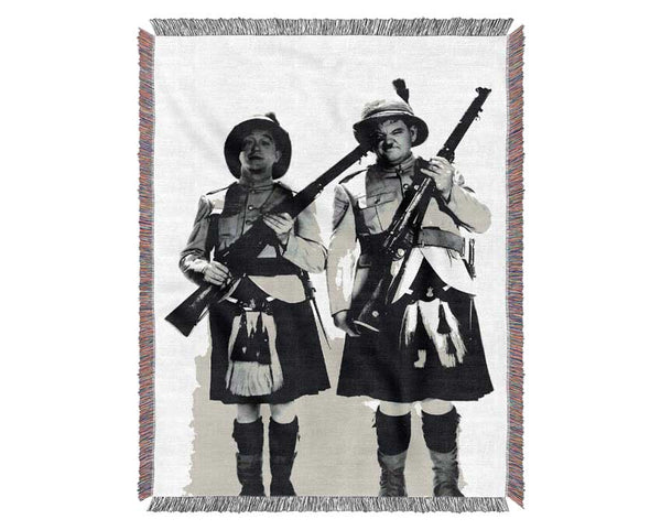 Laurel And Hardy Highland Scot Woven Blanket