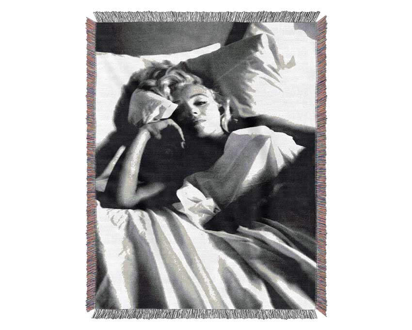 Marilyn Monroe In Bed Woven Blanket