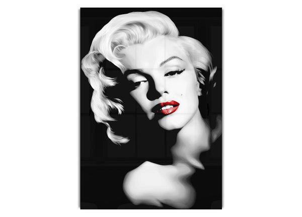 Marilyn Monroe, Porträt mit roten Lippen