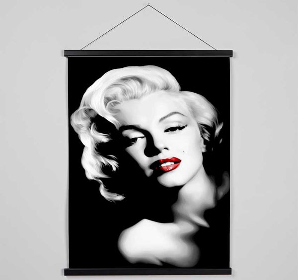 Marilyn Monroe Red Lips Portrait Hanging Poster - Wallart-Direct UK