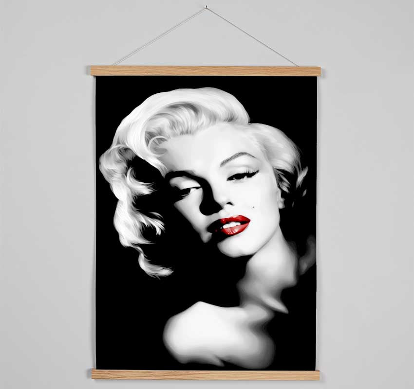 Marilyn Monroe Red Lips Portrait Hanging Poster - Wallart-Direct UK