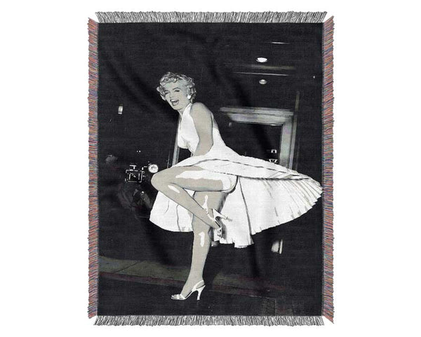 Marilyn Monroe White Dress Woven Blanket