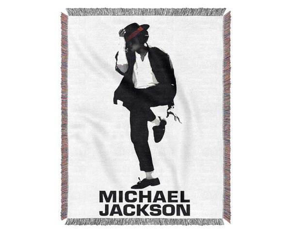 Michael Jackson B n W Red Woven Blanket