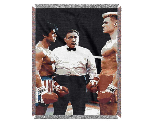 Rocky Vs Russia Woven Blanket