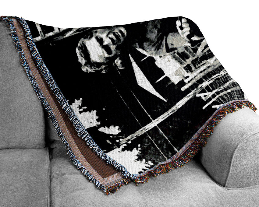 Steve Mcqueen Motorbike Woven Blanket