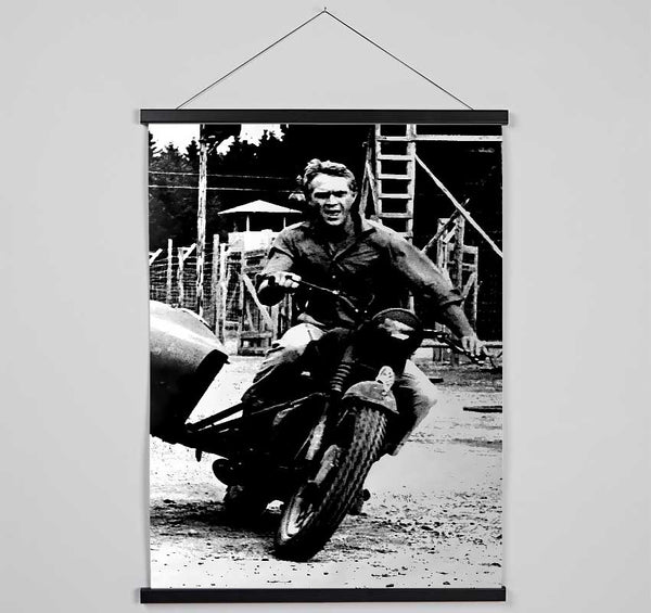 Steve Mcqueen Motorbike Hanging Poster - Wallart-Direct UK