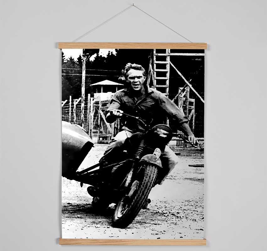 Steve Mcqueen Motorbike Hanging Poster - Wallart-Direct UK