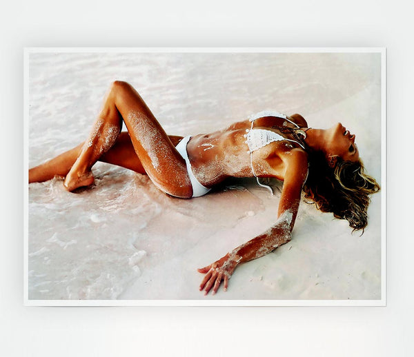 Elle Macpherson In The Sea Print Poster Wall Art