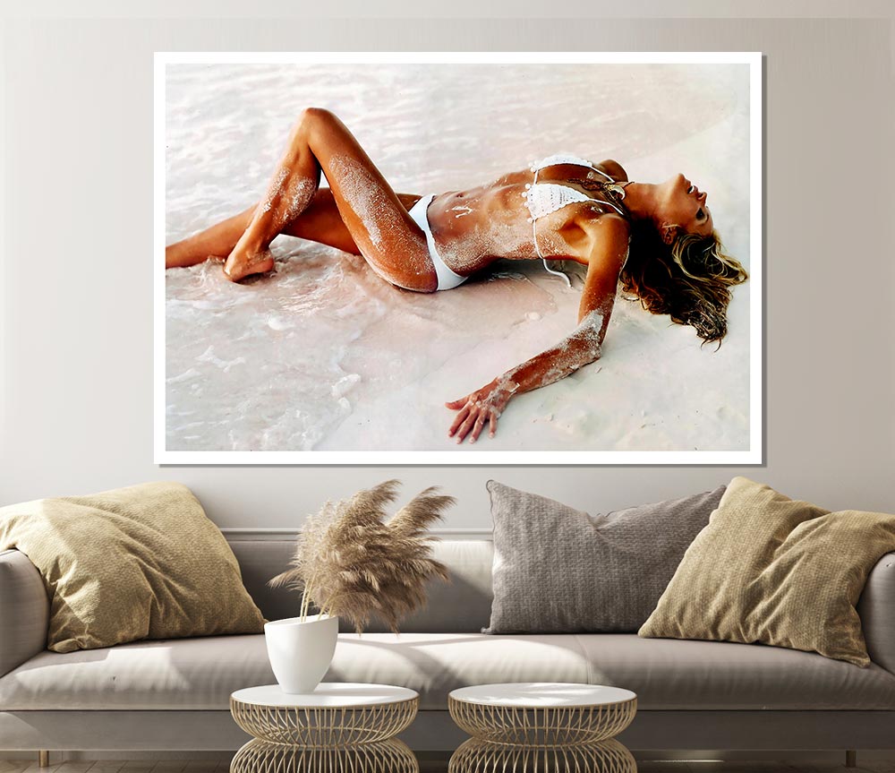 Elle Macpherson In The Sea Print Poster Wall Art