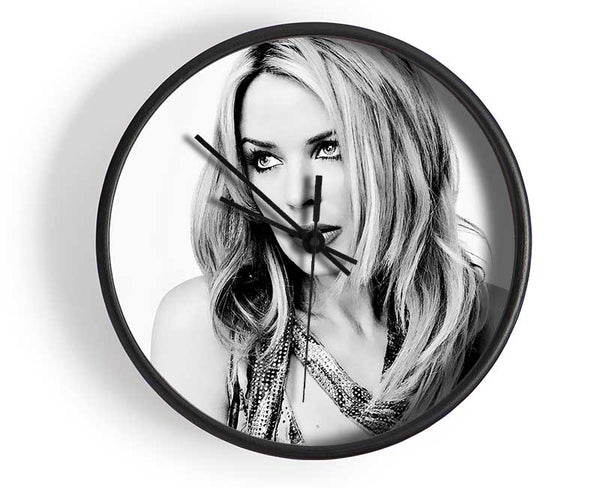 Kylie Minogue Look B n W Clock - Wallart-Direct UK