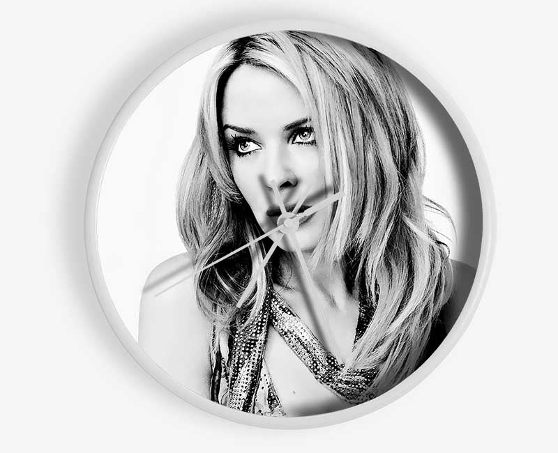 Kylie Minogue Look B n W Clock - Wallart-Direct UK