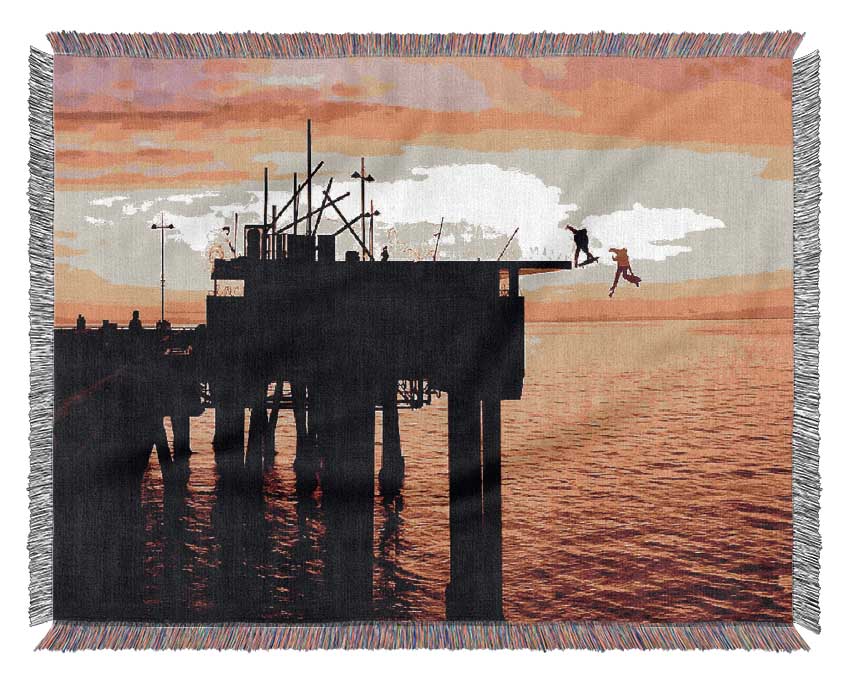 The Lords Of Dog Town Skateboards Pier Woven Blanket