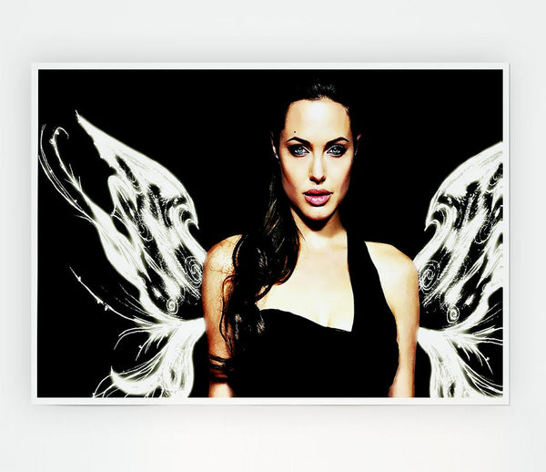 Angelina Jolie Angel Wings Print Poster Wall Art