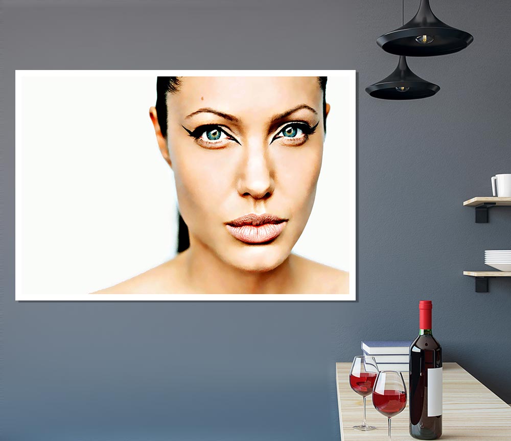 Angelina Jolie Cat Eyes Print Poster Wall Art