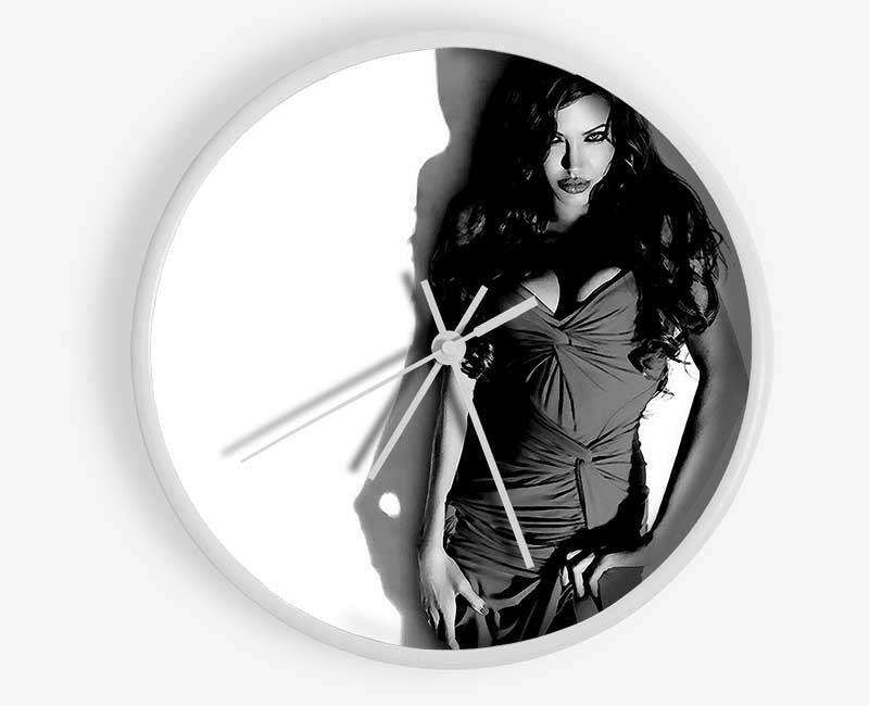 Angelina Jolie Dress B n W Clock - Wallart-Direct UK