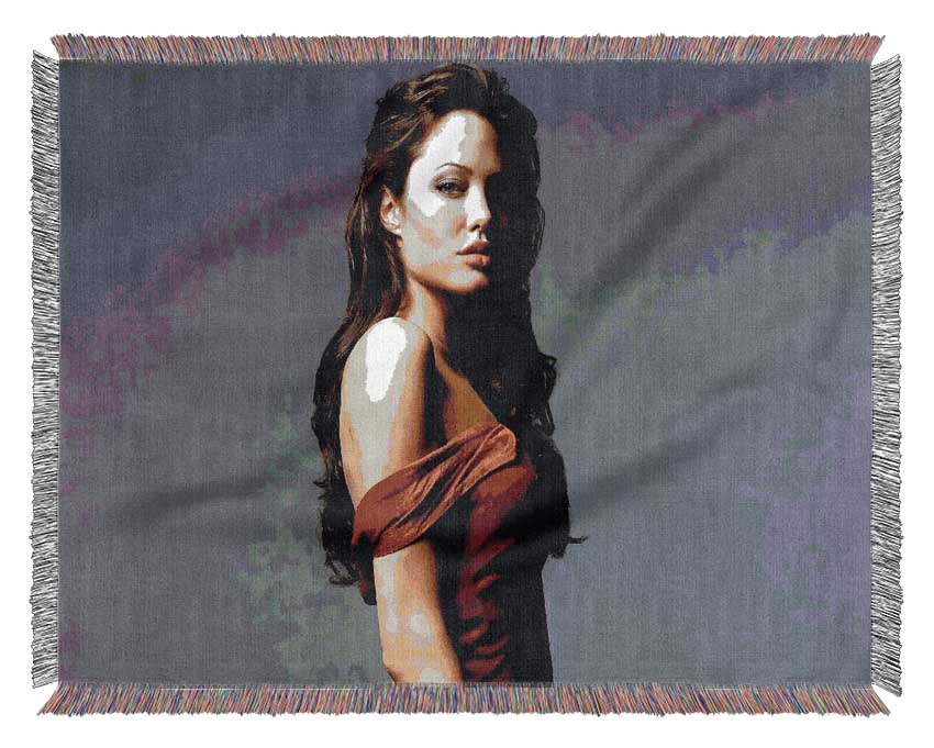 Angelina Jolie Red Dress Woven Blanket