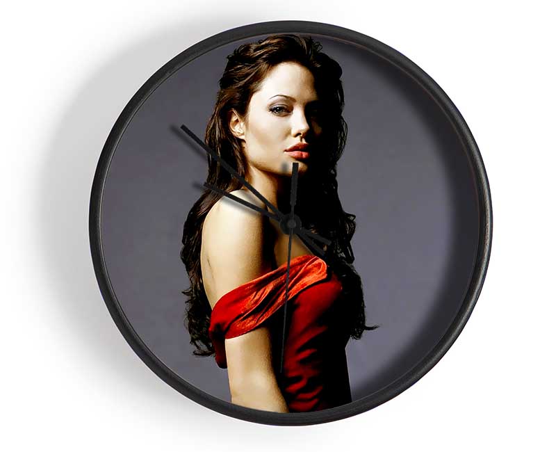 Angelina Jolie Red Dress Clock - Wallart-Direct UK