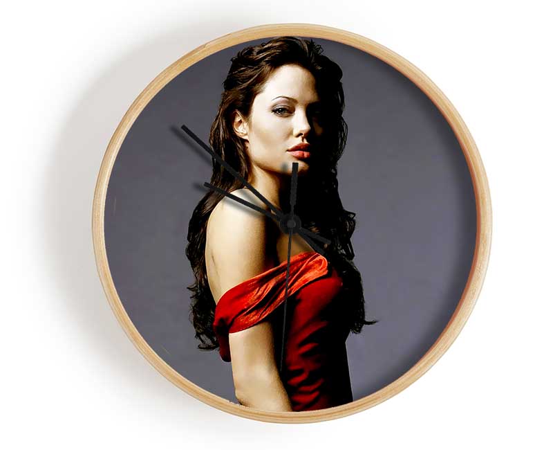 Angelina Jolie Red Dress Clock - Wallart-Direct UK