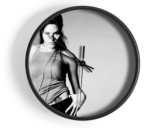 Angelina Jolie Sexy B n W Clock - Wallart-Direct UK