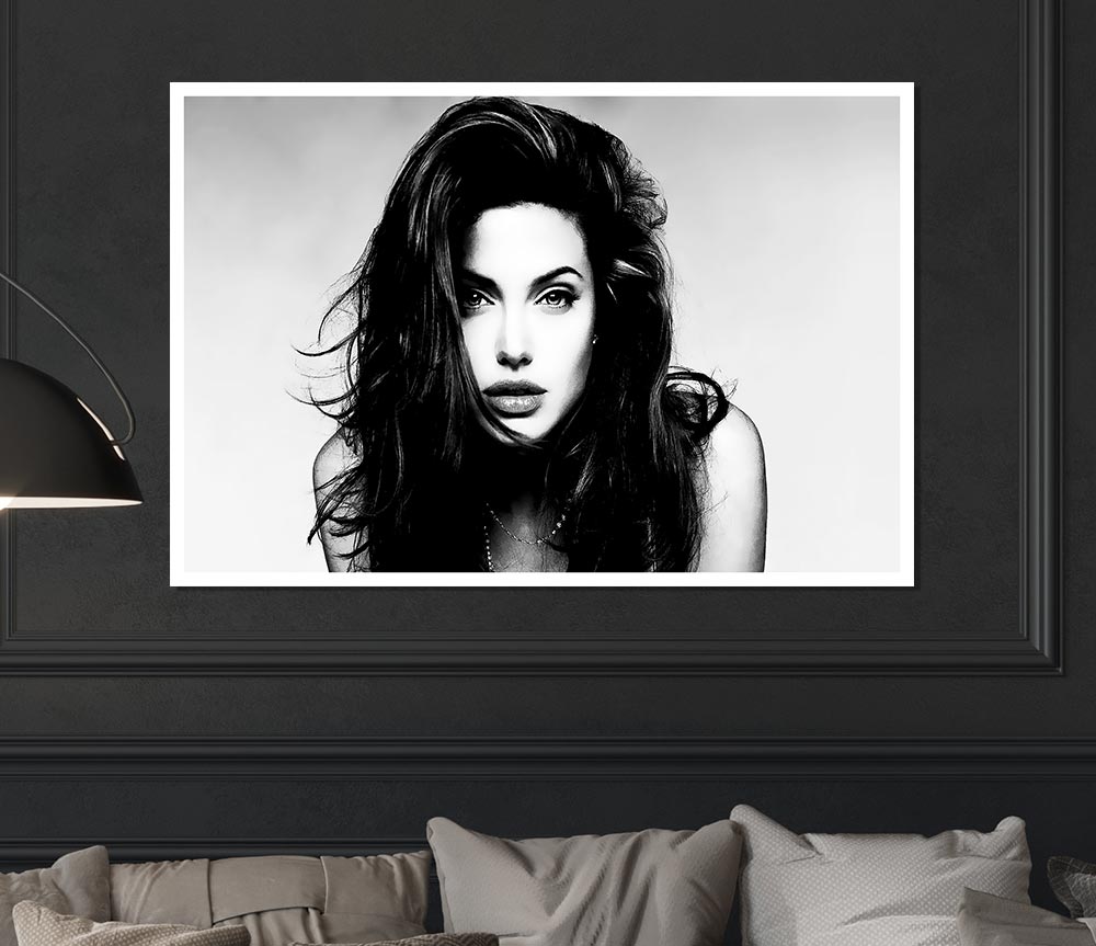 Angelina Jolie Sexy Stare Print Poster Wall Art