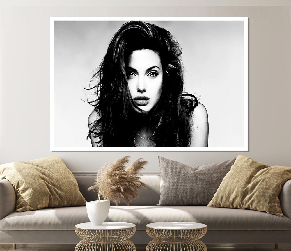 Angelina Jolie Sexy Stare Print Poster Wall Art