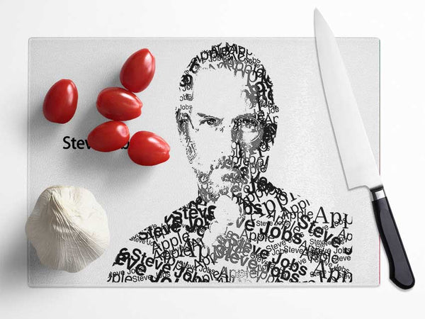 Apple Steve Jobs Glass Chopping Board