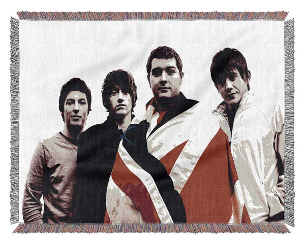 Arctic Monkeys British Flag B n W Woven Blanket