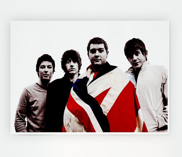 Arctic Monkeys British Flag B N W Print Poster Wall Art