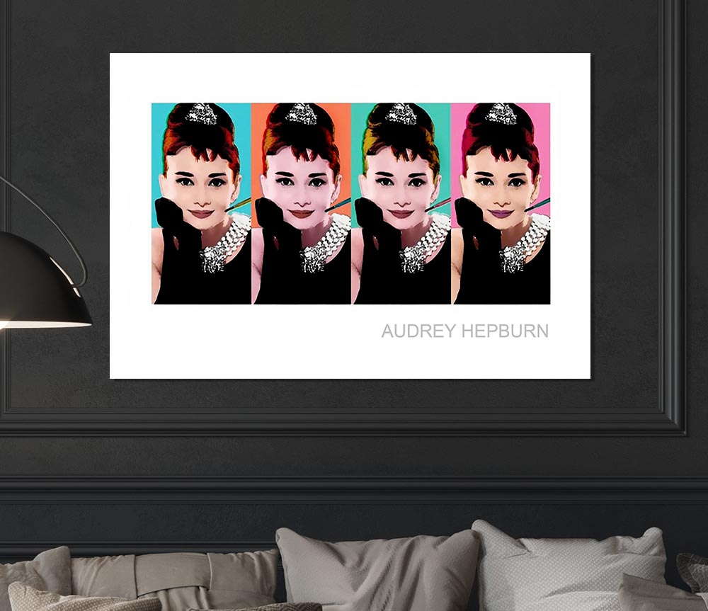 Audrey Hepburn 4 Faces Print Poster Wall Art