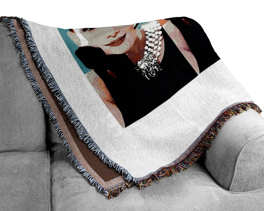 Audrey Hepburn 4 Faces Woven Blanket