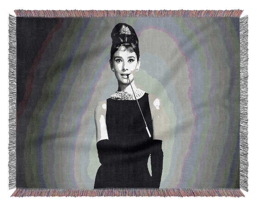 Audrey Hepburn Cigarette Breakfast At Tiffanys Woven Blanket