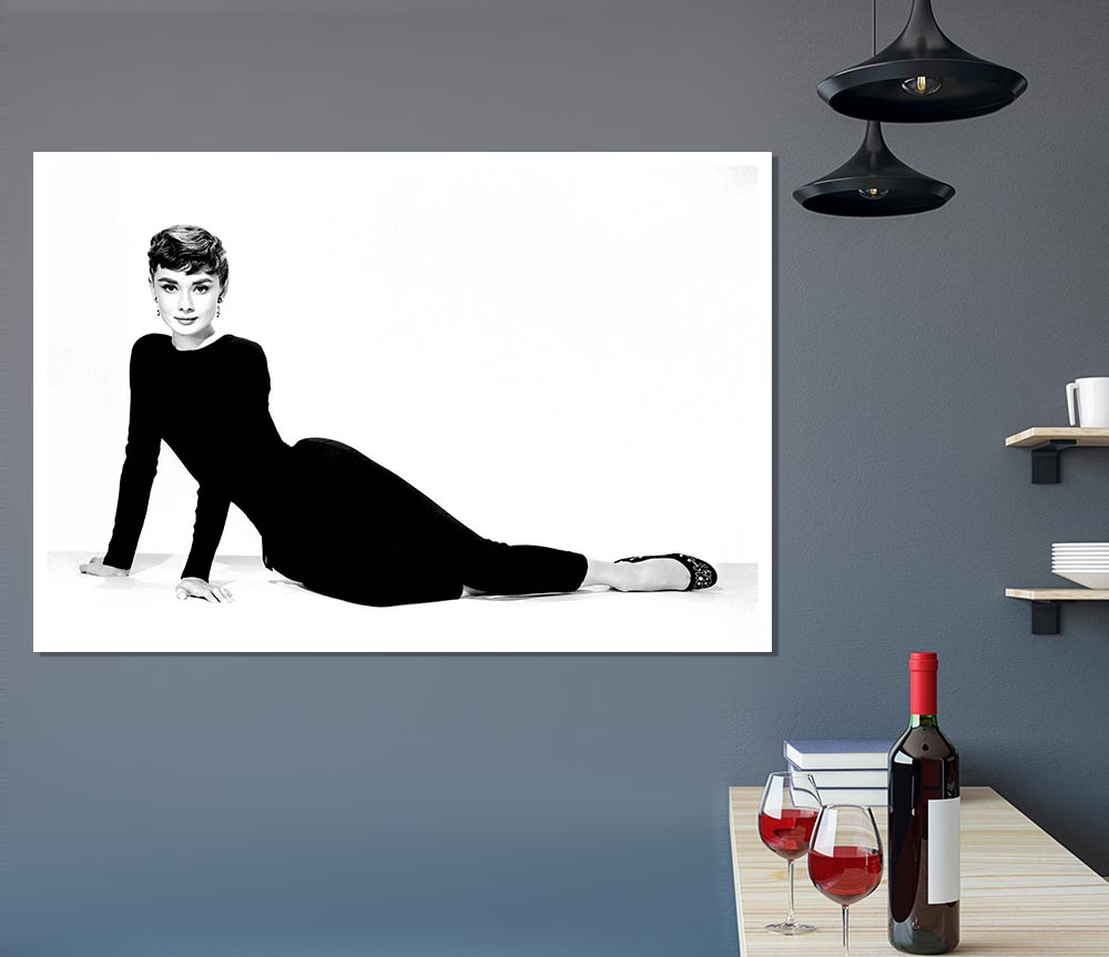 Audrey Hepburn Cat Suit Print Poster Wall Art