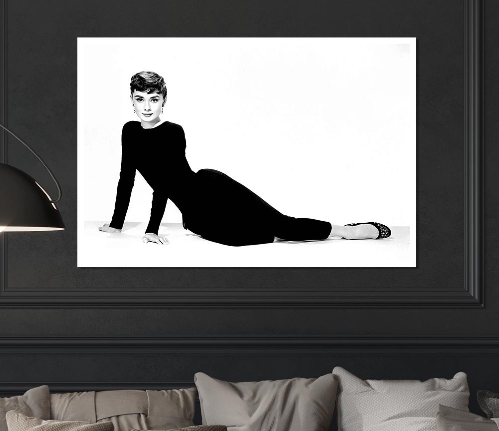 Audrey Hepburn Cat Suit Print Poster Wall Art