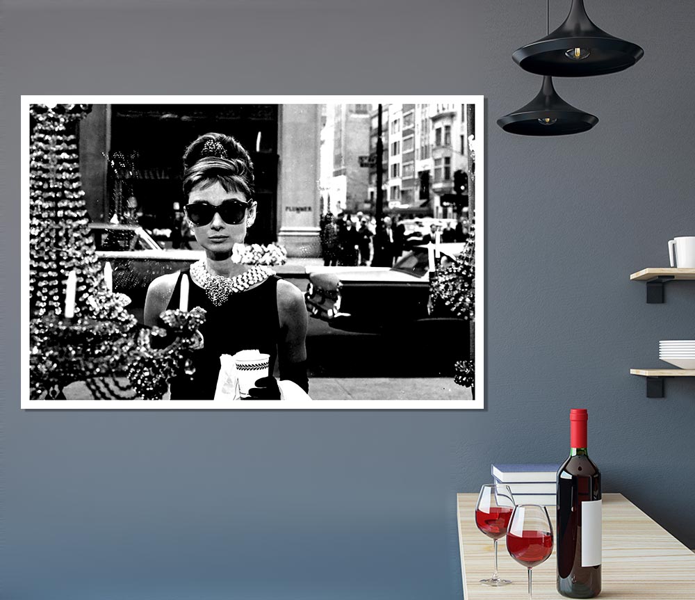 Audrey Hepburn Sunglasses Print Poster Wall Art