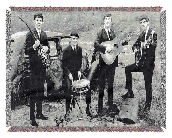 Beatles Band Woven Blanket