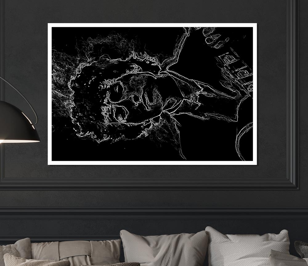 Bob Dylan Black Print Poster Wall Art