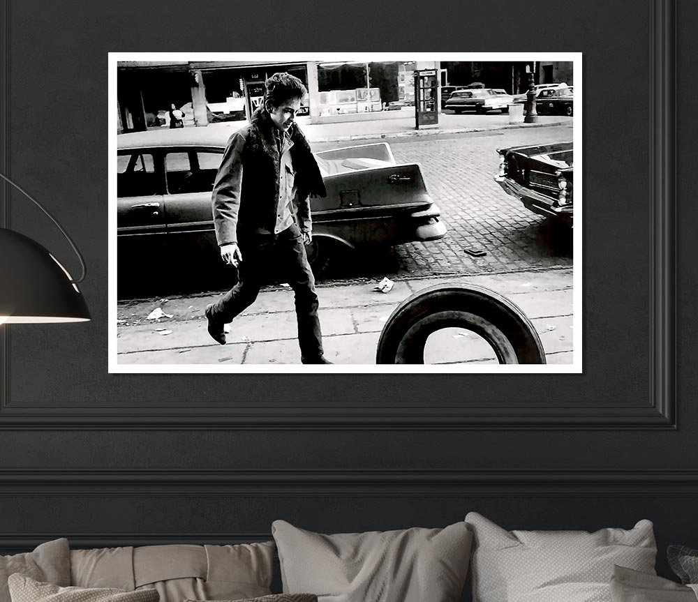 Bob Dylan Streets Print Poster Wall Art