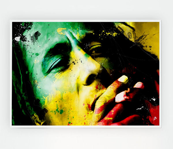 Bob Marley Colours Print Poster Wall Art