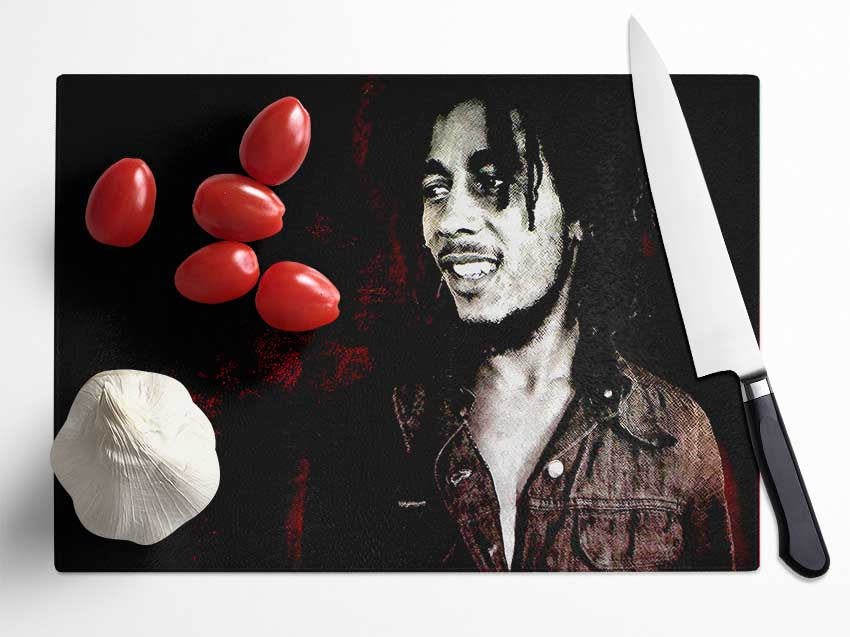 Bob Marley Hero Glass Chopping Board