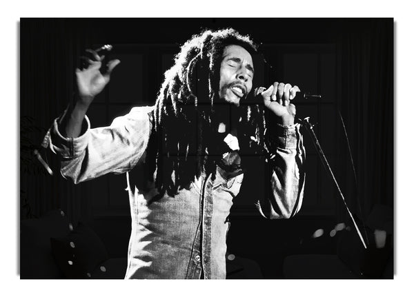 Bob Marley On Stage B~w People Canvasb L