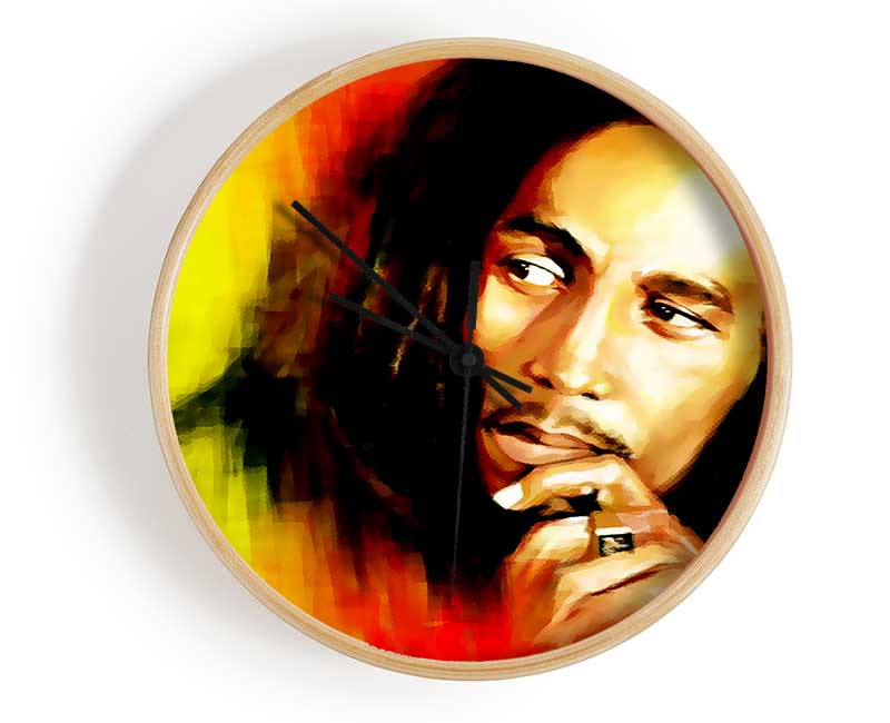 Bob Marley Red Yellow Green Clock - Wallart-Direct UK