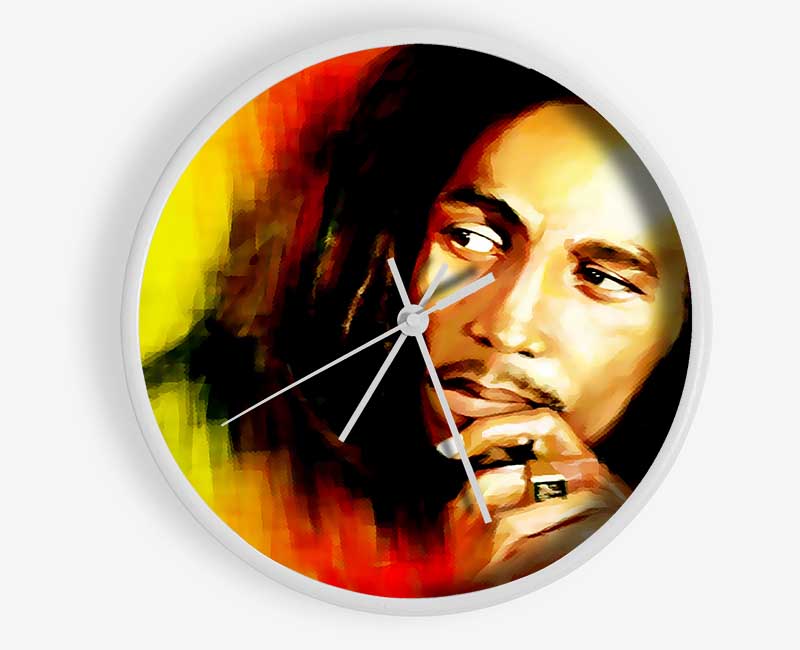 Bob Marley Red Yellow Green Clock - Wallart-Direct UK