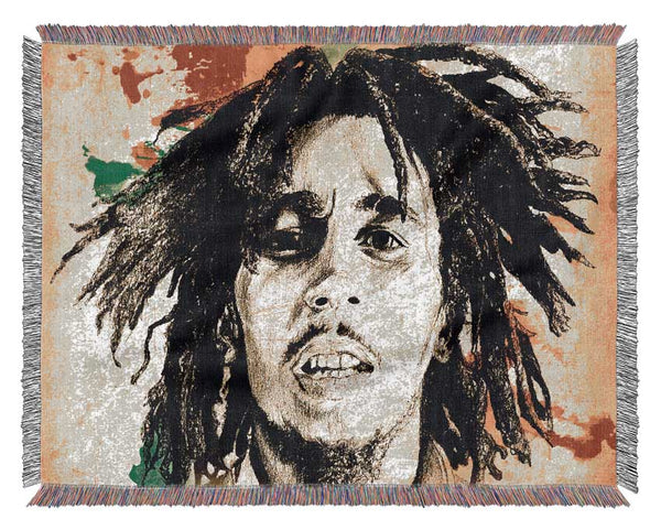 Bob Marley Splash Colour Woven Blanket